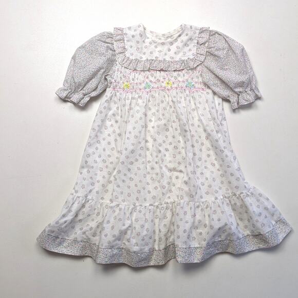 Vintage Other - Vintage Princess Anne Dress Girls Size 6 Floral Smocked